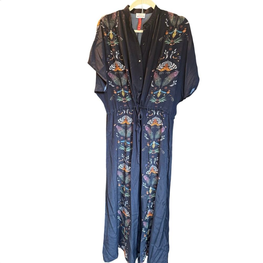 NWT Never a Wallflower Butterfly Botanical Maxi Drawstring Dress Size XS